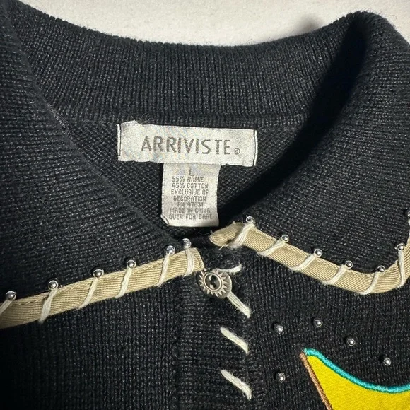 Arriviste Western Boot Embroidered Cardigan Sweater Vintage Cowgirl Rodeo Jacket - Picture 4 of 7